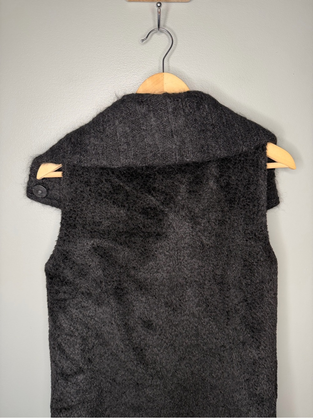 Eileen Fisher Wool Suri Alpaca Soft Snap Button Vest - Picture 6 of 10
